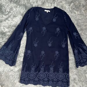 Wayf Navy Blue Lace Blouse